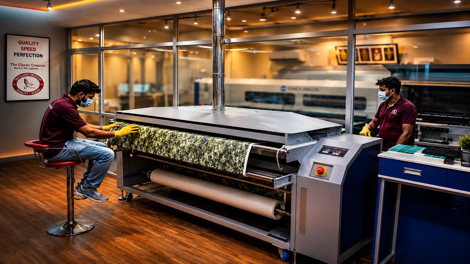 Pigment printing on camouflage fabric