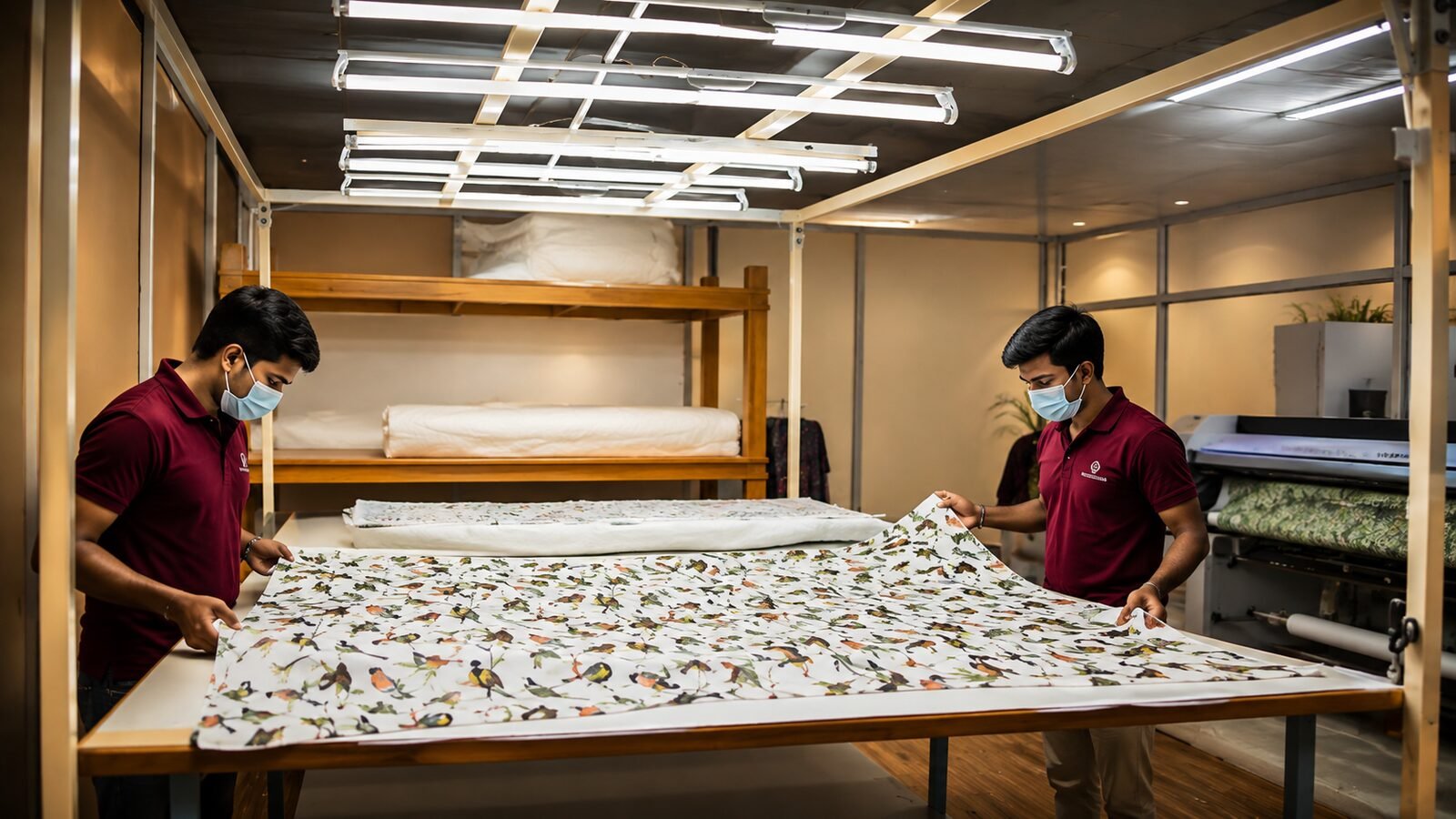 Quality check on printed fabric